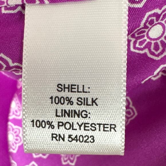 Banana Republic Silk Twist Front Blouse Moroccan Print Sleeveless Lined Size 8 - Picture 7 of 8